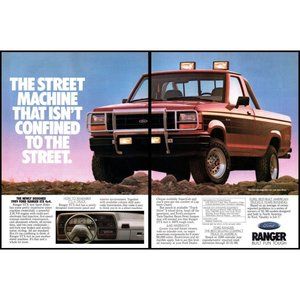1989 Ford Ranger STX 4x4 Pickup Truck 2 Page Vintage Print Ad Wall Art Photo